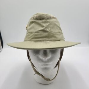 B55 Men's Tilley Airflo Sun Hat Breathable Chin Strap Size 7 , 56 cm Khaki Beige